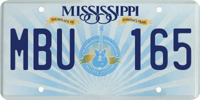 MS license plate MBU165