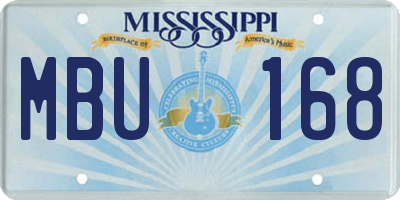 MS license plate MBU168