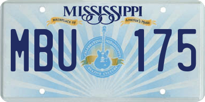 MS license plate MBU175
