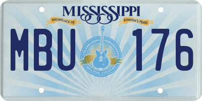 MS license plate MBU176