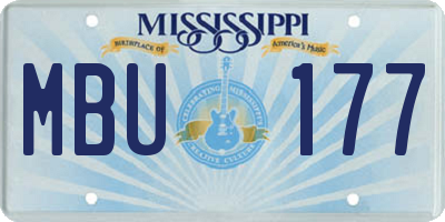 MS license plate MBU177