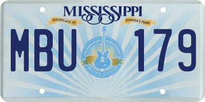 MS license plate MBU179