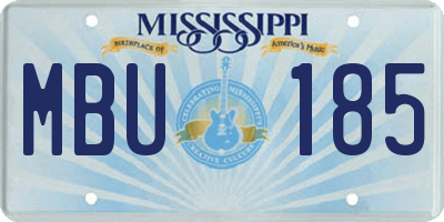 MS license plate MBU185