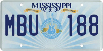 MS license plate MBU188