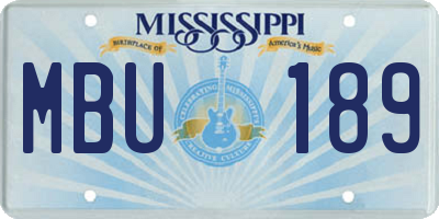 MS license plate MBU189