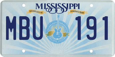 MS license plate MBU191