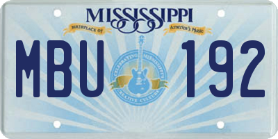 MS license plate MBU192
