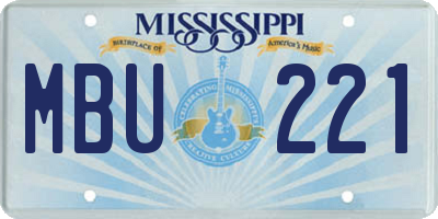 MS license plate MBU221