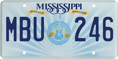 MS license plate MBU246