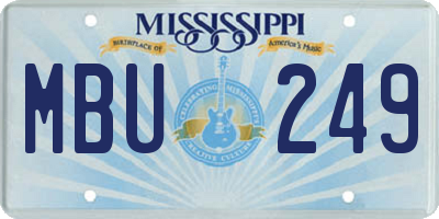 MS license plate MBU249
