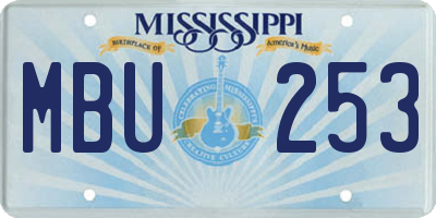 MS license plate MBU253