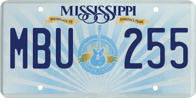 MS license plate MBU255