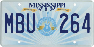 MS license plate MBU264