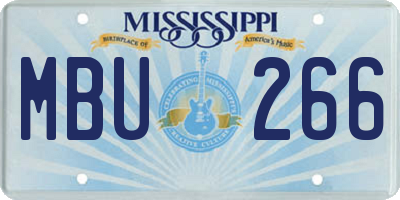 MS license plate MBU266