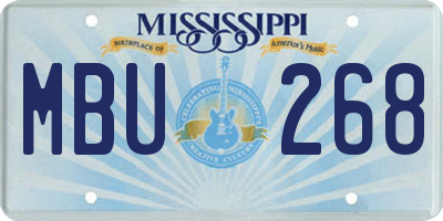 MS license plate MBU268