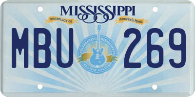 MS license plate MBU269