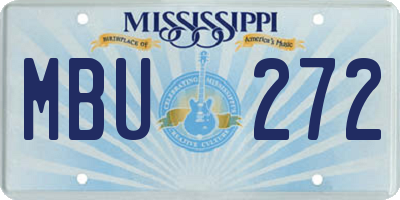 MS license plate MBU272