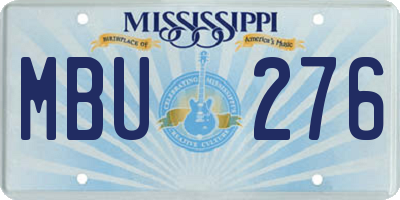 MS license plate MBU276