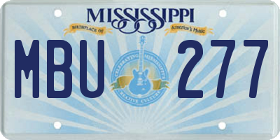 MS license plate MBU277