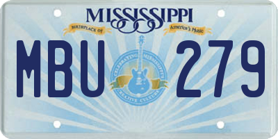 MS license plate MBU279