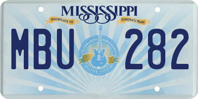 MS license plate MBU282