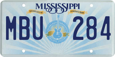 MS license plate MBU284