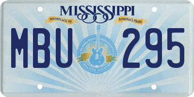 MS license plate MBU295
