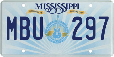 MS license plate MBU297