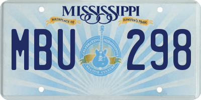 MS license plate MBU298