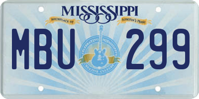 MS license plate MBU299