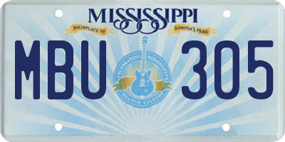 MS license plate MBU305