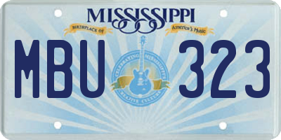 MS license plate MBU323