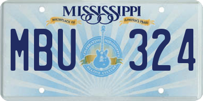 MS license plate MBU324