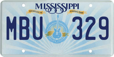 MS license plate MBU329