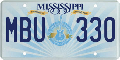 MS license plate MBU330