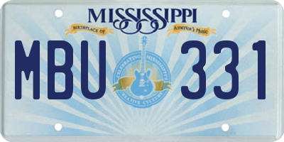 MS license plate MBU331