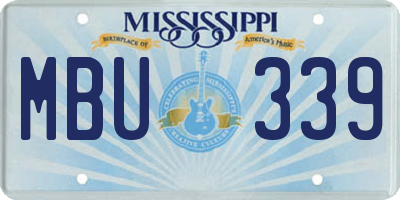 MS license plate MBU339