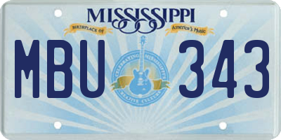 MS license plate MBU343