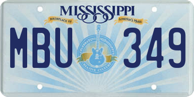 MS license plate MBU349