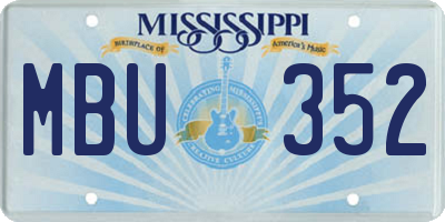 MS license plate MBU352