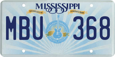 MS license plate MBU368