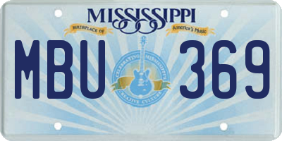 MS license plate MBU369