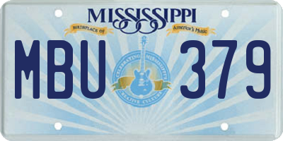 MS license plate MBU379
