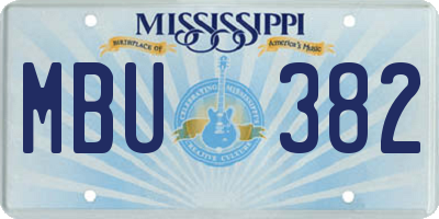 MS license plate MBU382