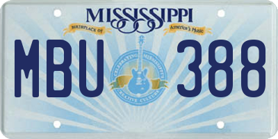 MS license plate MBU388