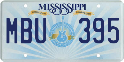 MS license plate MBU395