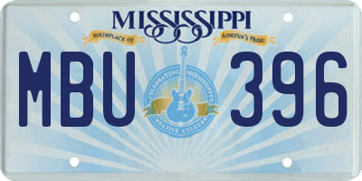 MS license plate MBU396
