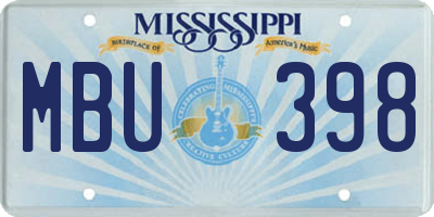 MS license plate MBU398
