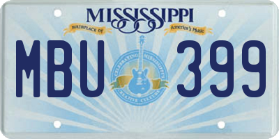 MS license plate MBU399