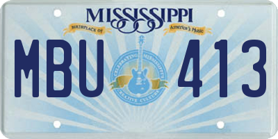 MS license plate MBU413